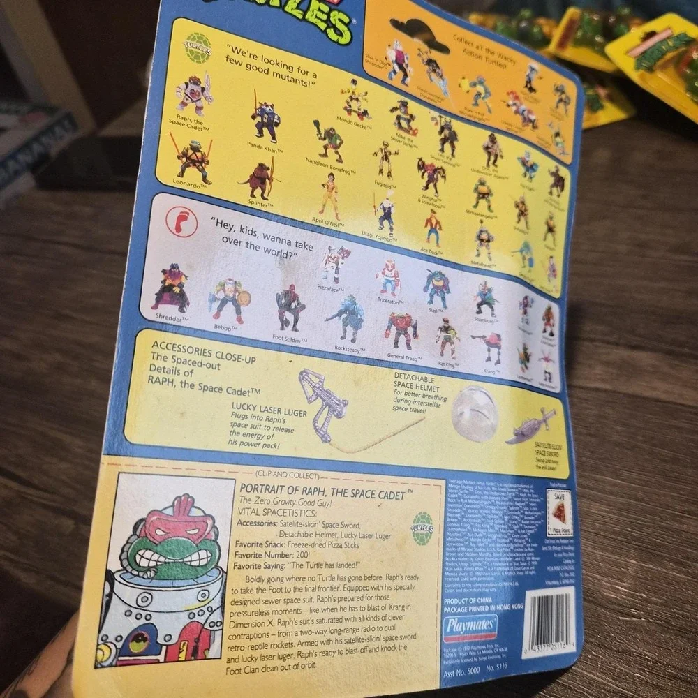 Rare 1990 TMNT Raph the Space Cadet MOC Vintage Playmates Teenage Mutant...
